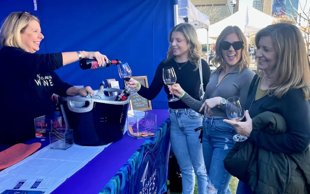 Social Wine Tasting Experience - Friends at Outdoor Wine Festival